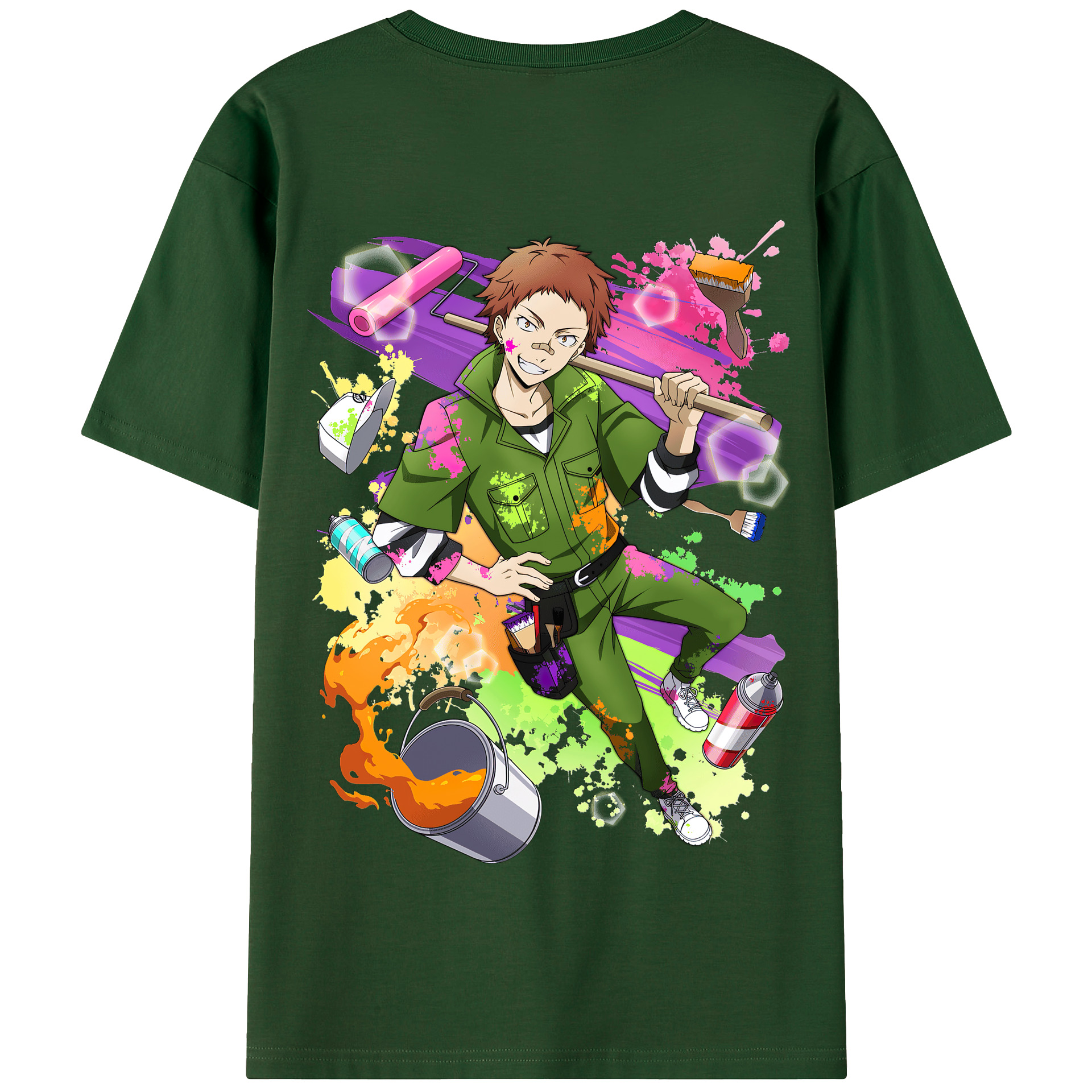 （画像用） 文豪ストレイドッグス Bungo Stray Dogs 綿100％半袖Tシャツ（背面プリント）
